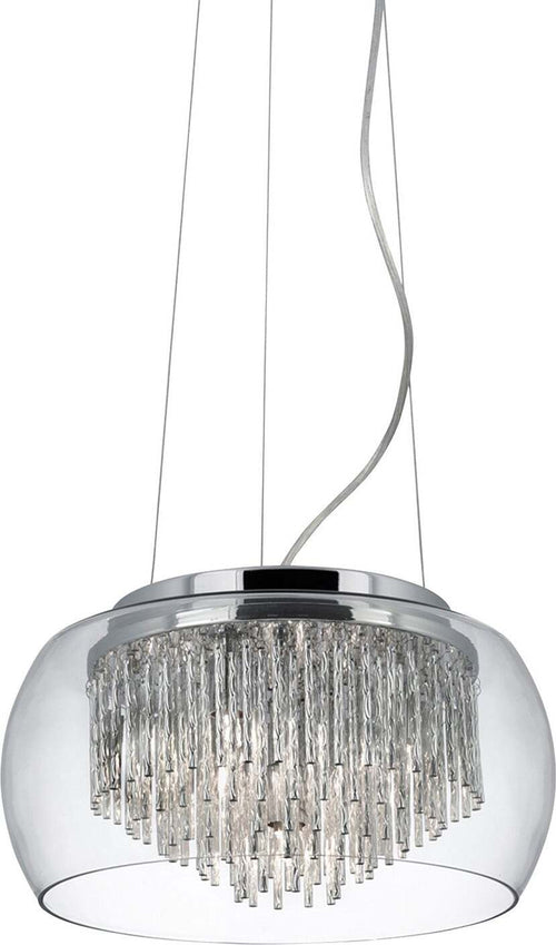 Lampadario-Contemporaneo-Curva-Acciaio-Cromo-Vetro-Trasparente-4-Luci-G9