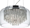Lampadario-Contemporaneo-Curva-Acciaio-Cromo-Vetro-Trasparente-4-Luci-G9