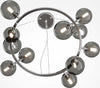 Lampadario-Contemporaneo-Dallas-Metallo-Cromo-11-Luci-Diffusori-Vetro-Fumè