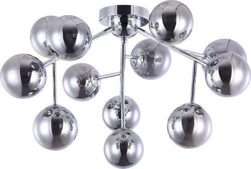 Lampadario-Contemporaneo-Dallas-Metallo-Cromo-12-Luci-Diffusori-Fumè