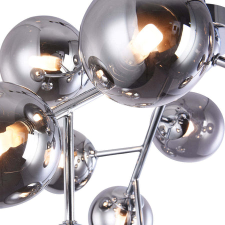 Lampadario-Contemporaneo-Dallas-Metallo-Cromo-12-Luci-Diffusori-Fumè