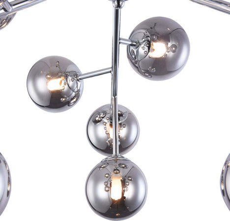 Lampadario-Contemporaneo-Dallas-Metallo-Cromo-12-Luci-Diffusori-Fumè