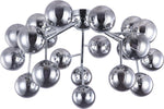 Lampadario-Contemporaneo-Dallas-Metallo-Cromo-20-Luci-Diffusori-Fumè