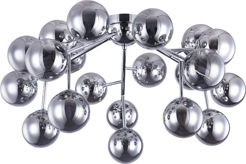 Lampadario-Contemporaneo-Dallas-Metallo-Cromo-20-Luci-Diffusori-Fumè