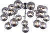 Lampadario-Contemporaneo-Dallas-Metallo-Cromo-20-Luci-Diffusori-Fumè