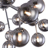 Lampadario-Contemporaneo-Dallas-Metallo-Cromo-20-Luci-Diffusori-Fumè