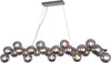 Lampadario-Contemporaneo-Dallas-Metallo-Cromo-25-Luci-Diffusori-Vetro-Fumè