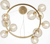 Lampadario-Contemporaneo-Dallas-Metallo-Oro-11-Luci-Diffusori-Vetro-Cognac