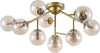 Lampadario-Contemporaneo-Dallas-Metallo-Oro-12-Luci-Diffusori-Ambra