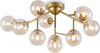 Lampadario-Contemporaneo-Dallas-Metallo-Oro-12-Luci-Diffusori-Ambra