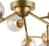 Lampadario-Contemporaneo-Dallas-Metallo-Oro-12-Luci-Diffusori-Ambra