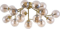 Lampadario-Contemporaneo-Dallas-Metallo-Oro-20-Luci-Diffusori-Ambra