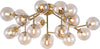 Lampadario-Contemporaneo-Dallas-Metallo-Oro-20-Luci-Diffusori-Ambra