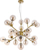 Lampadario-Contemporaneo-Dallas-Metallo-Oro-24-Luci-Diffusori-Ambra