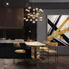 Lampadario-Contemporaneo-Dallas-Metallo-Oro-24-Luci-Diffusori-Ambra