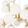 Lampadario-Contemporaneo-Dallas-Metallo-Oro-24-Luci-Diffusori-Bianco-Opaco