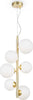 Lampadario-Contemporaneo-Dallas-Metallo-Oro-6-Luci-Diffusori-Vetro-Bianco