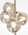 Lampadario-Contemporaneo-Dallas-Metallo-Oro-6-Luci-Diffusori-Vetro-Cognac