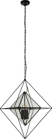Lampadario-Contemporaneo-Diamante-Acciaio-Nero-Trasparente-3-Luci-E14