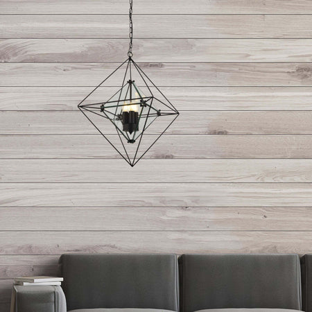 Lampadario-Contemporaneo-Diamante-Acciaio-Nero-Trasparente-3-Luci-E14