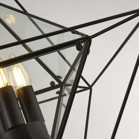 Lampadario-Contemporaneo-Diamante-Acciaio-Nero-Trasparente-3-Luci-E14