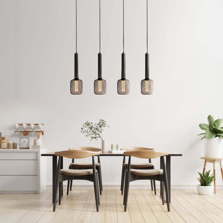 Lampadario-Contemporaneo-Dulwich-Acciaio-Nero-4-Luci-E27