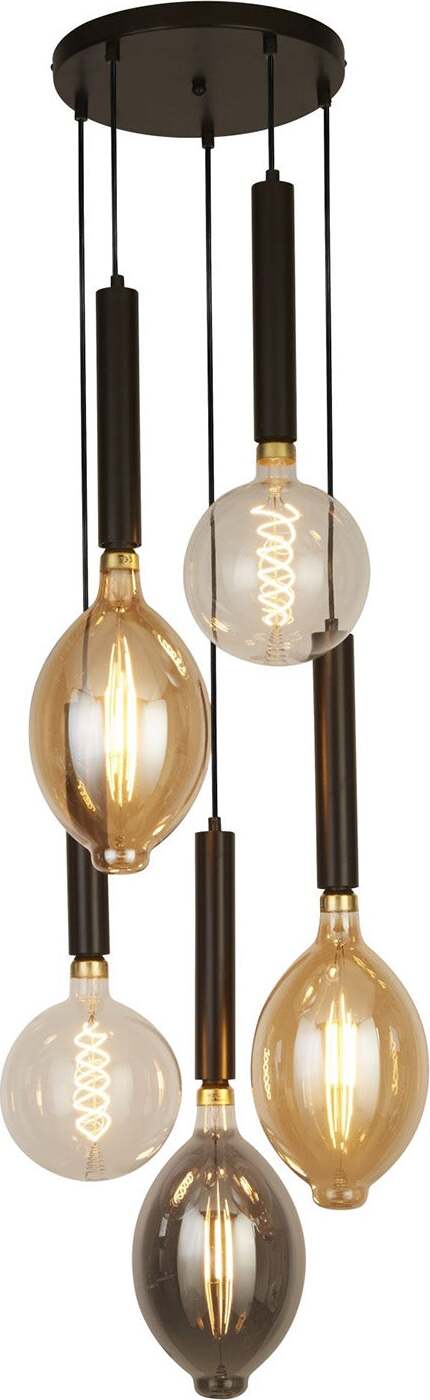 Lampadario-Contemporaneo-Dulwich-Acciaio-Nero-5-Luci-E27