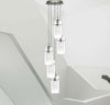 Lampadario-Contemporaneo-Duo-1-Acciaio-Argento-Vetro-Cromo-5-Luci-E14