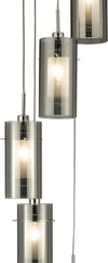 Lampadario-Contemporaneo-Duo-2-Acciaio-Argento-Cromo-5-Luci-E14