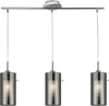 Lampadario-Contemporaneo-Duo-2-Acciaio-Cromo-Vetro-3-Luci-E14