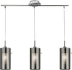 Lampadario-Contemporaneo-Duo-2-Acciaio-Cromo-Vetro-3-Luci-E14