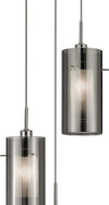 Lampadario-Contemporaneo-Duo-2-Acciaio-Cromo-Vetro-Argento-3-Luci-E14