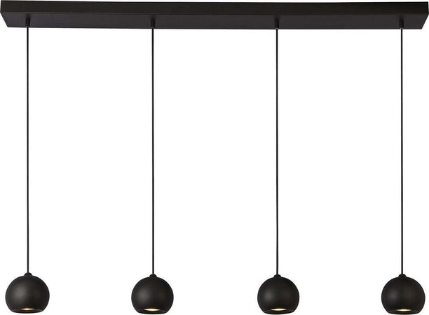 Lampadario-Contemporaneo-Eindhoven-Acciaio-Nero-4-Luci-Gu10