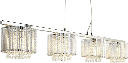Lampadario-Contemporaneo-Elisa-Ii-Acciaio-Cromo-Alluminio-Argento-4-Luci-G9