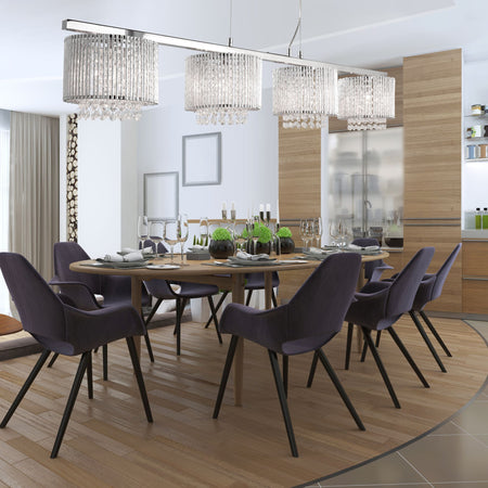 Lampadario-Contemporaneo-Elisa-Ii-Acciaio-Cromo-Alluminio-Argento-4-Luci-G9