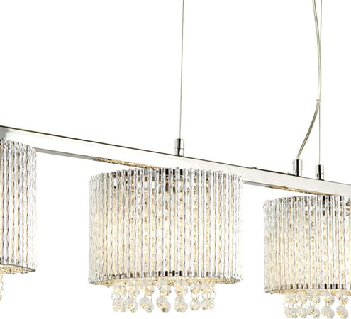 Lampadario-Contemporaneo-Elisa-Ii-Acciaio-Cromo-Alluminio-Argento-4-Luci-G9