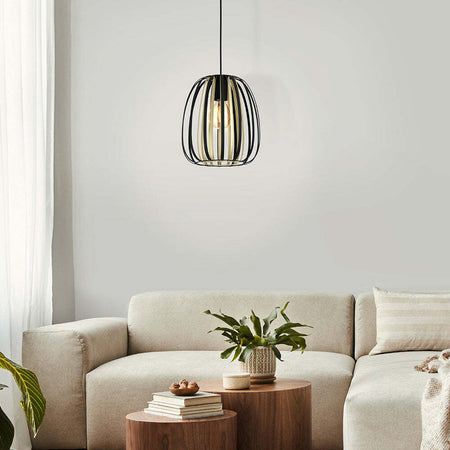 Lampadario-Contemporaneo-Encinitos-Piccolo-1-Luce-Acciaio-Nero-E-Oro