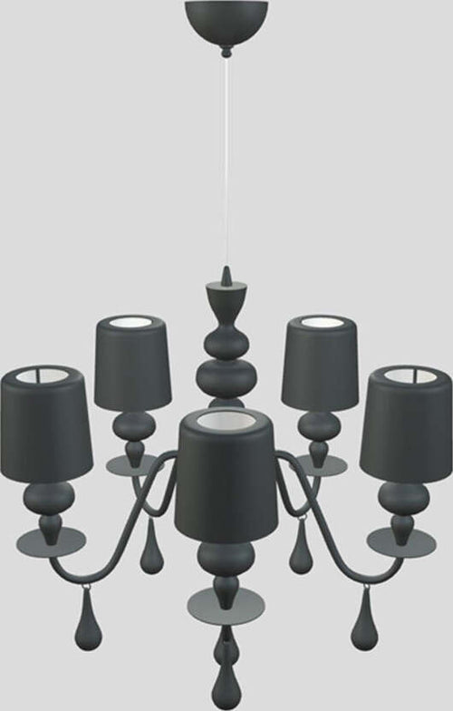 Lampadario-Contemporaneo-Eva-In-Plastica-Grigio-Alluminio-5-Luci