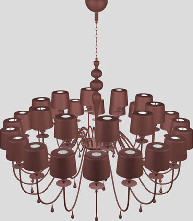 Lampadario-Contemporaneo-Eva-In-Plastica-Rosso-Alluminio-10-Luci