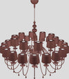 Lampadario-Contemporaneo-Eva-In-Plastica-Rosso-Alluminio-30-Luci