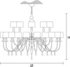 Lampadario-Contemporaneo-Eva-In-Plastica-Rosso-Alluminio-30-Luci