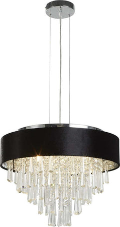 Lampadario-Contemporaneo-Fascino-Acciaio-Cromo-Tessuto-5-Luci-G9
