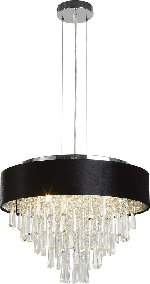 Lampadario-Contemporaneo-Fascino-Acciaio-Cromo-Tessuto-5-Luci-G9
