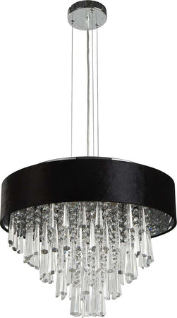 Lampadario-Contemporaneo-Fascino-Acciaio-Cromo-Tessuto-5-Luci-G9
