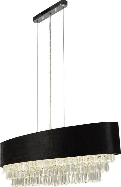 Lampadario-Contemporaneo-Fascino-Acciaio-Cromo-Tessuto-8-Luci-G9