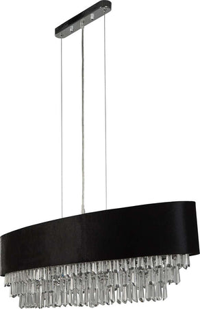 Lampadario-Contemporaneo-Fascino-Acciaio-Cromo-Tessuto-8-Luci-G9