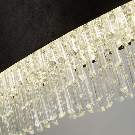 Lampadario-Contemporaneo-Fascino-Acciaio-Cromo-Tessuto-8-Luci-G9