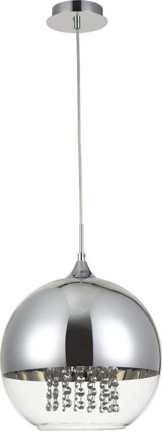 Lampadario-Contemporaneo-Fermi-Metallo-Nichel-1-Luce-Diffusori-Vetro-Trasparente