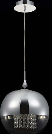 Lampadario-Contemporaneo-Fermi-Metallo-Nichel-1-Luce-Diffusori-Vetro-Trasparente