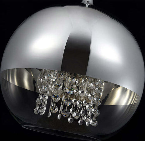 Lampadario-Contemporaneo-Fermi-Metallo-Nichel-1-Luce-Diffusori-Vetro-Trasparente